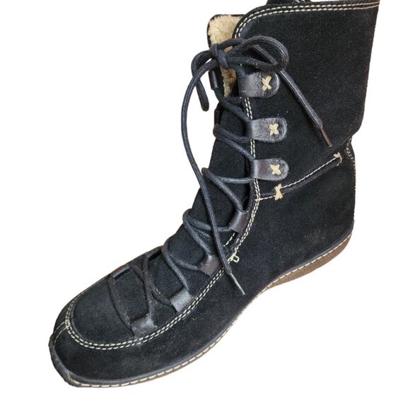 Timberland Reykir Ghillie Black Suede Lace Up Lined WP Ankle Boots Women's 7.5M - Picture 11 of 13
